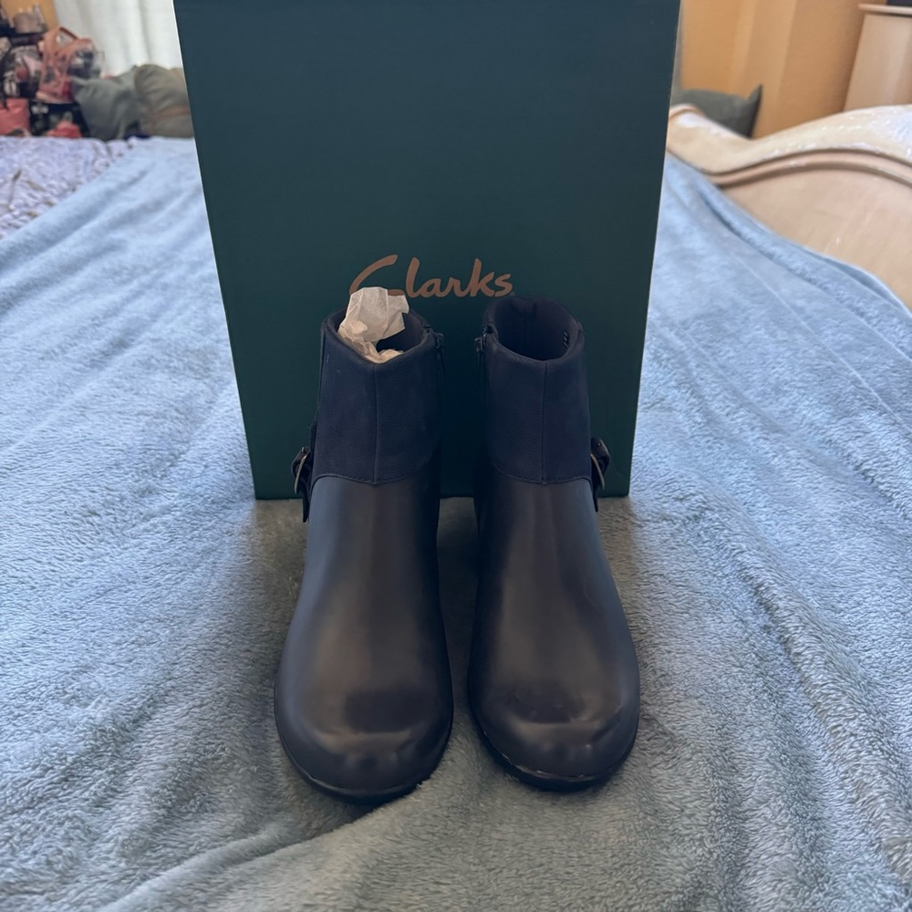 Clarks Booties NWT - New in Box Navy Blue